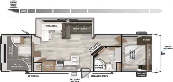 Floor Plan for Salem Travel Trailer